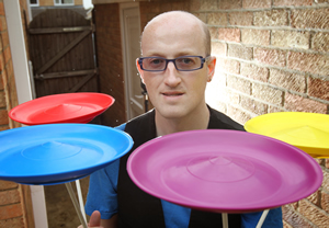 Steve the Plate Spinner! Photo courtesy of NorthantsNews. No resale. 