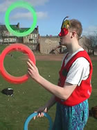 Steve juggling rings back in the days when he still had a full head of hair!
